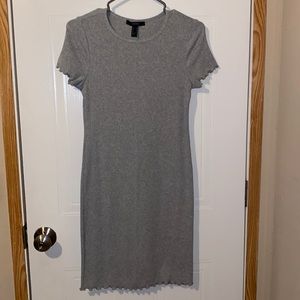 Forever21 Lettuce Edge Gray Dress